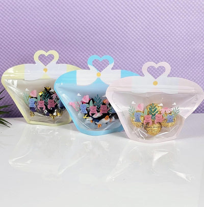 Small Bow Shape Ziplock Pouches , zipper bags for storage, gifting, travel user, kitchen zip lock Bag for jewellery, return gift, kids, birthday,Baby shower,wedding,Lightweight, for small items