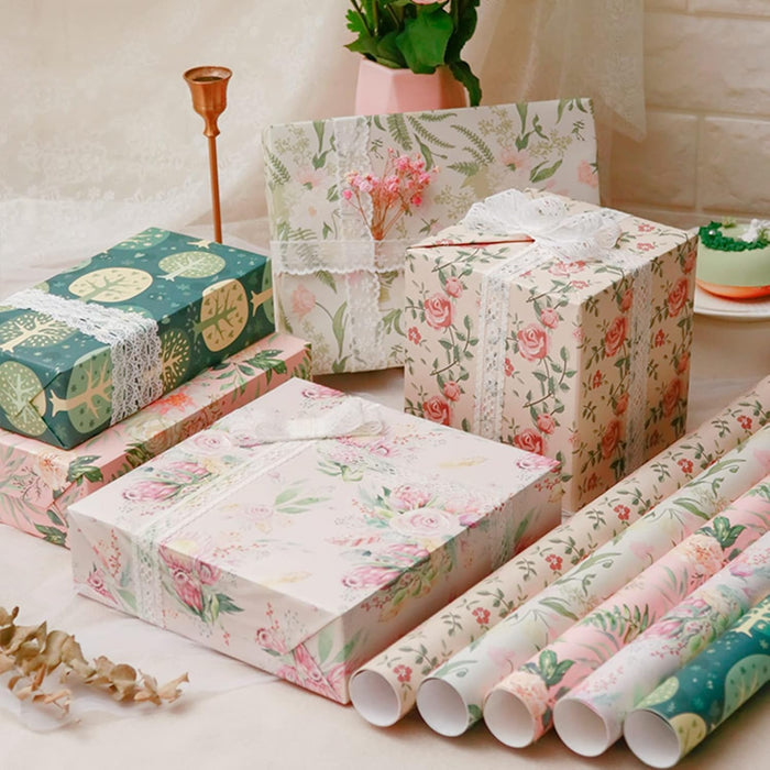 Floral Print Gift Wrapping Paper Sheets | Multicolor Bouquet Packing, Craft & DIY, Birthday, Wedding, Anniversary, Return Gift for Him & Her, Mother's Day, Book Cover, Scrapbooking
