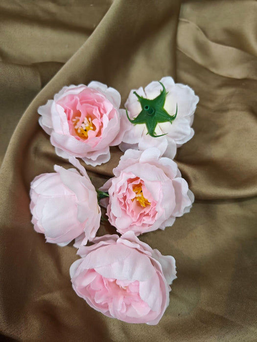 Camellia Artificial Flower Heads Rose Flowers for Home Decoration,Artificial Peony Silk Flowers, Gift, Mandir Pooja Table, Cake Decor, Bouquet Making, Backdrop, DIY Art Craft (Pack of 20)