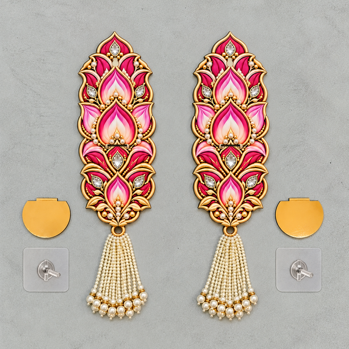 3D Look MDF Lotus Side Hanging with Hook – Festive Diwali Home Decor
