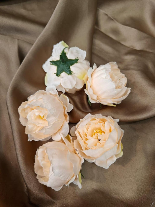 Camellia Artificial Flower Heads Rose Flowers for Home Decoration,Artificial Peony Silk Flowers, Gift, Mandir Pooja Table, Cake Decor, Bouquet Making, Backdrop, DIY Art Craft (Pack of 20)