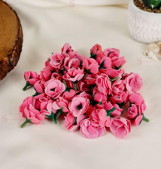 Small Beautiful stemless Artificial Roses Flowers Heads for Decorating Purposes and DIY, Crafting, Home Decor, Festival, Pooja Room, Diwali Decoration, Potpourri