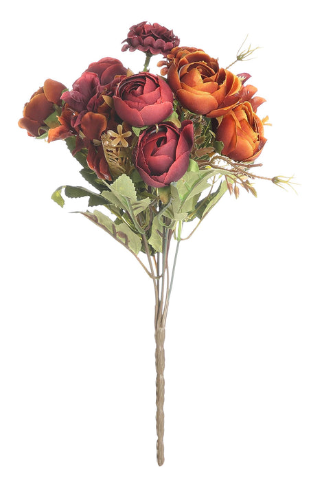 Artificial Head Rose Peony Fake Flowers Sticks Bunch decorative items for home Diwali Decor ,Room Decorations, Living Room Table Decoration Plants and Craft Items Corner ( Without Vase Pot )