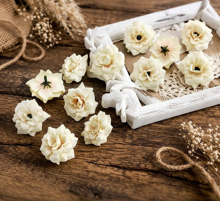 Artificial Eden Rose Flowers Head for Home Decoration and Craft (4 cm)