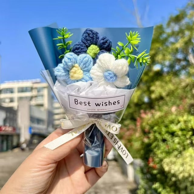 Trendy Pinteresty Mini Crochet Flower Bouquets | Handmade Cute Knitted Flower Bouquet Gift
