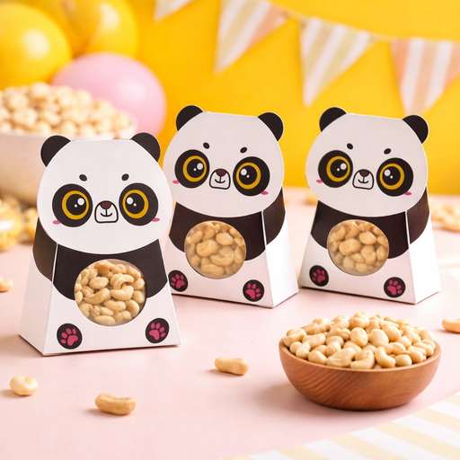 Satyam Kraft's Panda Animal Shape Folding Storage Paper Box, Perfect for Packing Chocolate, Dry Fruits, Birthday, Engagement, Return Gift, Baby Shower, Festivals