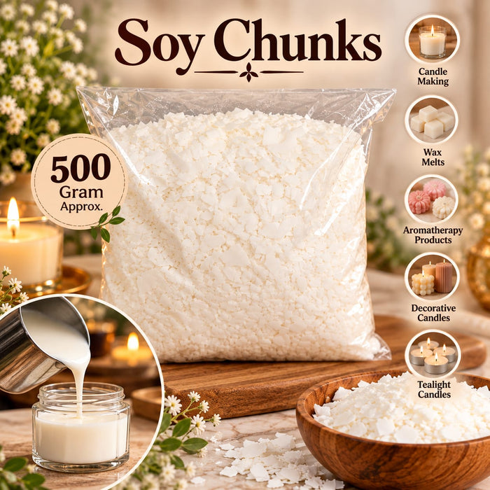 Premium Soy Chunks Wax Flakes for Candle Making | Easy Melt Soy Wax | DIY Candle Making & Home Fragrance