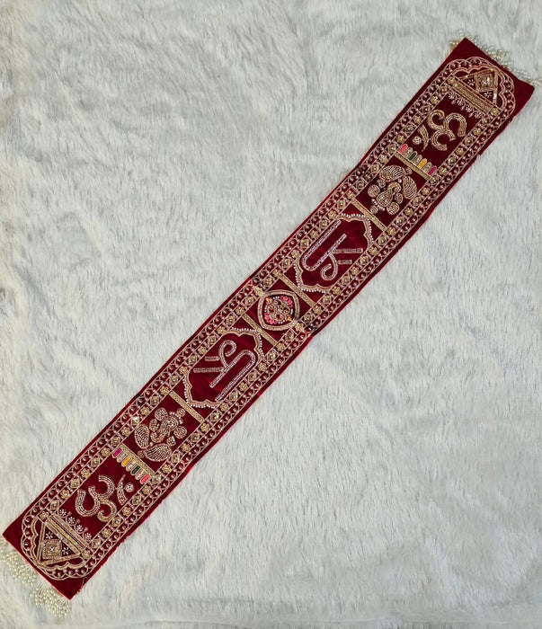 (1 Pcs )Designer Red Traditional Khes | Embroidered Wedding & Festive Khes | Traditional Shagun & Pooja Khes