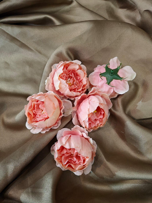 Camellia Artificial Flower Heads Rose Flowers for Home Decoration,Artificial Peony Silk Flowers, Gift, Mandir Pooja Table, Cake Decor, Bouquet Making, Backdrop, DIY Art Craft (Pack of 20)