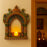 DIY Traditional Jharokha Mirror Kit (No Drill Required) with Free LED Candle & Hook – 2D Wooden MDF Wall Hanging Decor for Home, Mandir, Living Room, Festive Gifting & Decoration Showpiece