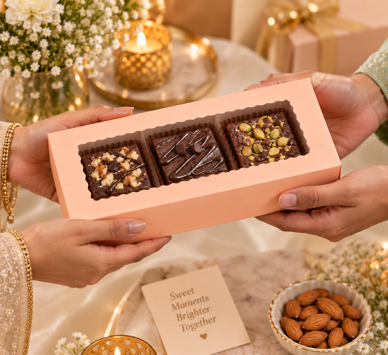 Paper Mailer Box with Window | Available in Peach & Mint Green | Premium Gift, Bakery & Packaging Box  L 8 × H 3 × W 2 Inch