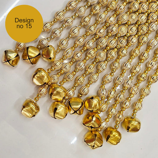 (Design No.15) Premium Golden Bead Side Door Hanging | 31.5 Inch Decorative Hanging Toran | Elegant Home & Festive Décor