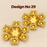 (Design No.29) Golden Diya Rangoli Decoration Set | 8 Inch Traditional Diya & Floral Rangoli Decor | Diwali Pooja Room, Home Entrance & Festive Decoration