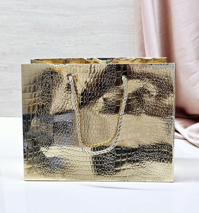 Big Size Shiny Paper Bag Gift Bags with Handle Gift Paper bag, gift For Gifting, marriage, Return Gifts, Birthday, Wedding, Party, Season's Greetings (Big, Golden)