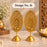 (Design No.16) 2 pcs ganpati Metal Diya | Gold Finish Ganesh Diya Stand for Pooja, Home Décor & Festive Decoration | 9.5 Inch