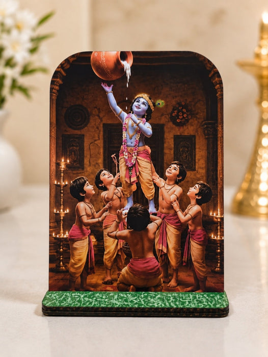 13 Pcs Krishna Leela Jhankhi with Stand | Janmashtami Decoration Set | Lord Krishna Leela Cutouts for Home, Mandir & Jhankhi Decor JSK