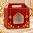 Small size Premium Red & Gold Decorative Gift Hamper Box with Handle & Window | 8 × 8 × 4 Inch Gifting Box