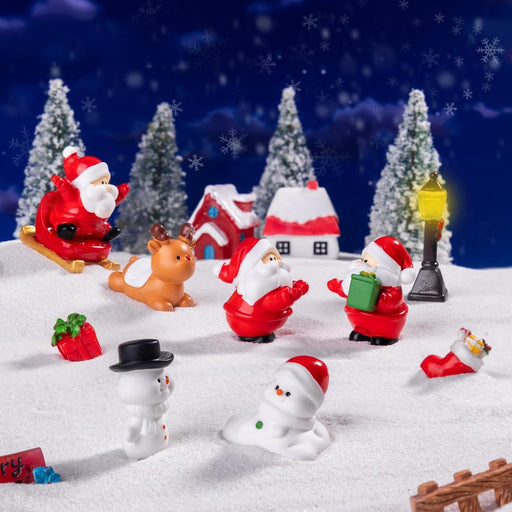 1 Set Santa claus  Miniature Showpieces Set for Unique Gift, Home Decor, Bedroom, Living Room, Office, Restaurant Decor, Wedding Figurines Items - Resin (1 Set, Multicolor) (Model 18)