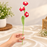 4 pcs Handcrafted Crochet Flower Stem | Handmade Yarn Flower with Green Leaf | Decorative Artificial Flower for Home, Wedding & Gifting