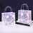 Purple Transparent Gift Bag with Floral Print    | Gift Bag for Her/Him,  hamper bag, Carry Bags, shopping gift bag, Presents, Packing, Wedding Return Gifts, Birthday, Events, Festivals (24 cm x 22 cm)
