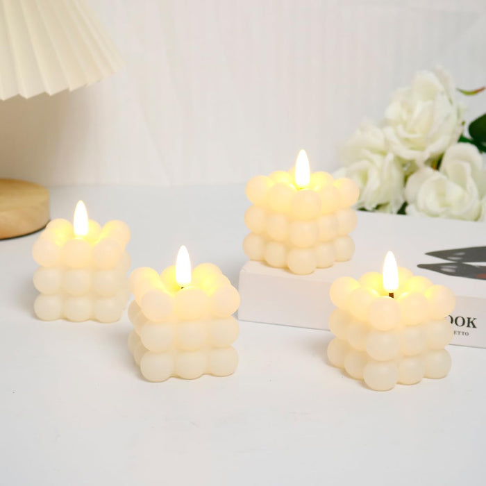 LED Bubble Candles Plastic Candle, Tealight LED Candle Light for Home, Lobby, Drawing Room, Living Room, Bedroom Decoration,Home Decor,Diwali Decor(White)