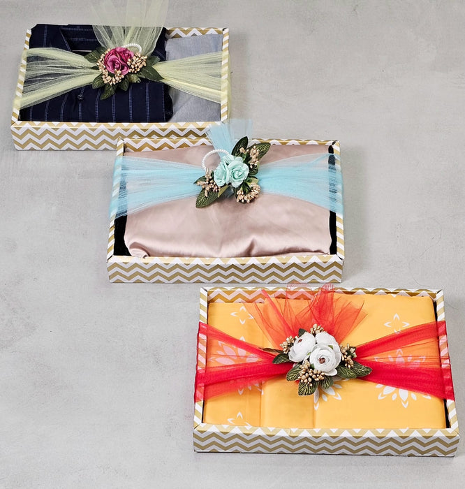 Decorative Box with Net Band Combo – Stylish Multipurpose Storage & Gift Box for Weddings, Festivals & Home Décor, gifting, anniversary, birthday, functions, baby shower, gift wrapping, Return Gifts