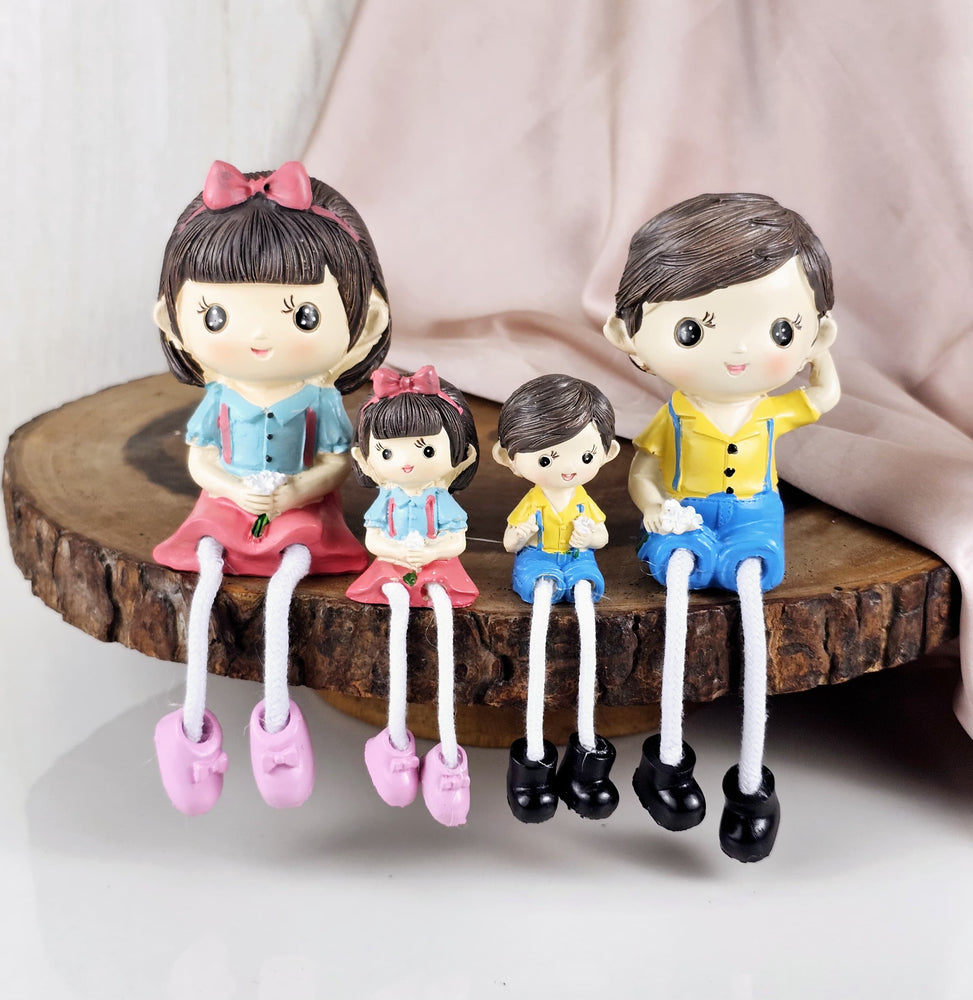 4 pcs Hanging Legs Showpiece Cute Boy and Girl, Toy Cute Couple Statue figurines Decorative for Home Decor, Living Room, Table Decoration, Gift for Girlfriend, Boyfriend.