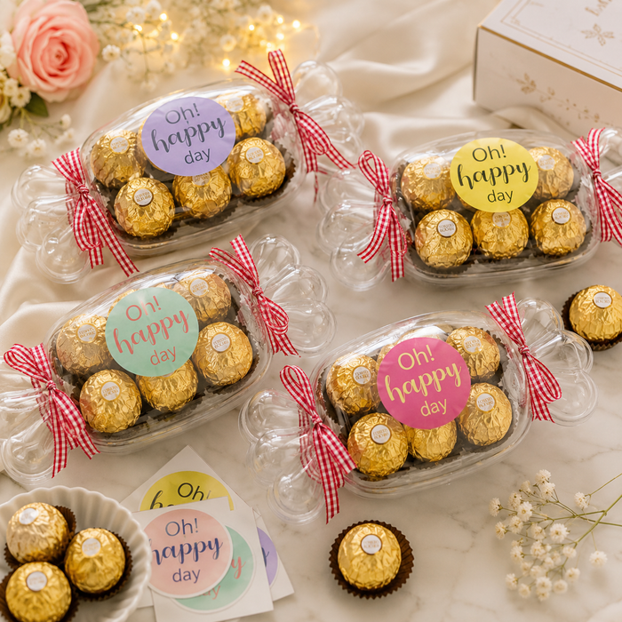 Transparent Candy Shape Plastic Storage Box | Clear Gift Packaging Container for Chocolates, Cookies & Treats