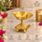 (Design No.28) Golden Metal Turtle Decorative Bowl | 3 Inch Width × 2.5 Inch Height | Tabletop Urli | Home, Pooja & Festive Decor