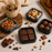 Disposable Square  Brownie Box Food Container with Lid 11×11×4 cm | Black Base Meal Box for Cakes, Brownies, Snacks & Takeaway Packaging