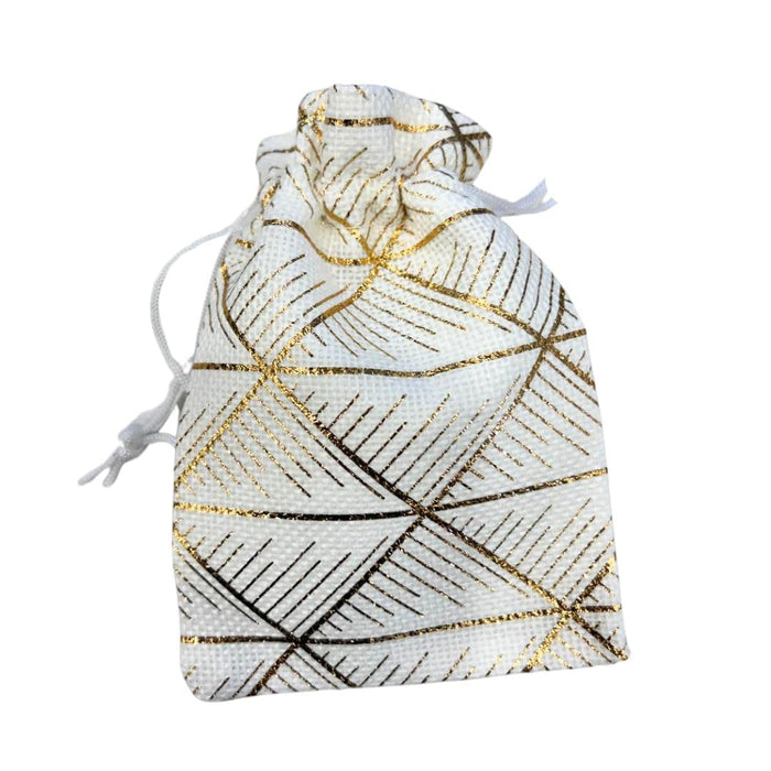 Golden Lines Drawstring Jute stylish Storage Potli pouches for Small Jewelries, Money, Paper Notes Women Wallet, Gift Bags, return gift, Women handbag Shagun Pouch, Candy Bags(Design1)