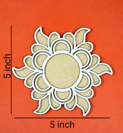 5 PCS Reusable 5 × 5linch MDF Rangoli Mats with Wooden Base. Just Fill It Up with Rangoli Color, Flowers, Pulses, Stencils Border for Floor Home Diwali Decoration,Foe Rangoli, Pooja Decor DIY