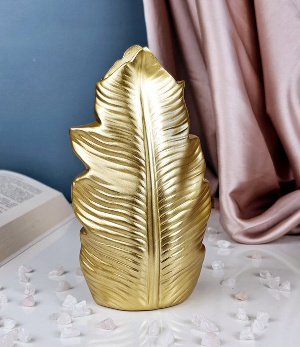 1 Pcs Leaf Shape Vase for Home Decor, Bedroom, Living Room, Office, Balcony, Kitchen, Table Decoration,Gift for Birthday, Anniversary, Nordic Design,Diwali Decor (Pack of 1) (Resin)