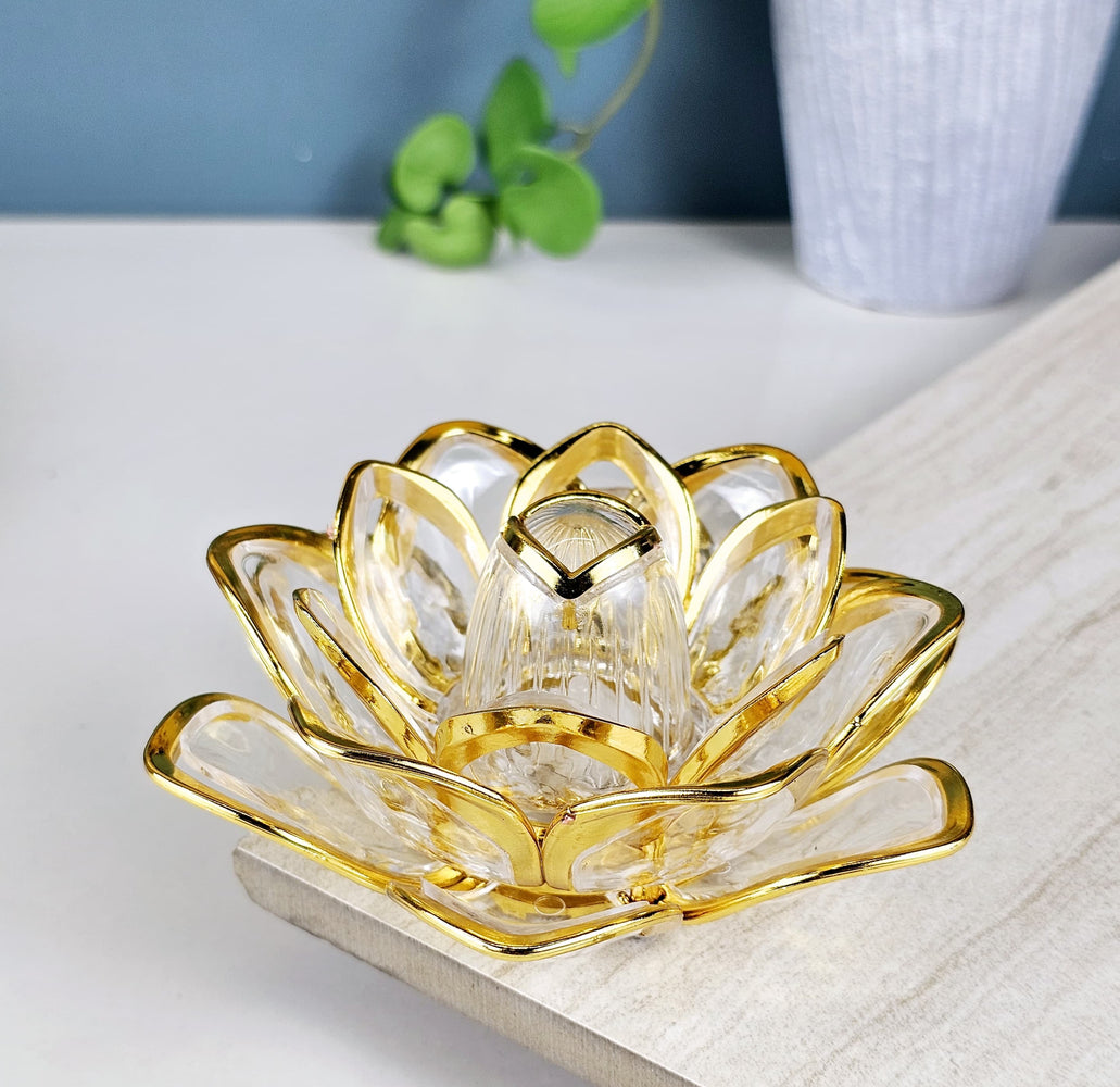 Lotus TeaLight Candle Led Tea Light Candle perfect for Gifting, Home decor, Bed Room, Diwali Decor, Festive Decor, Resturant, Cafes(Yellow)(Fiber)