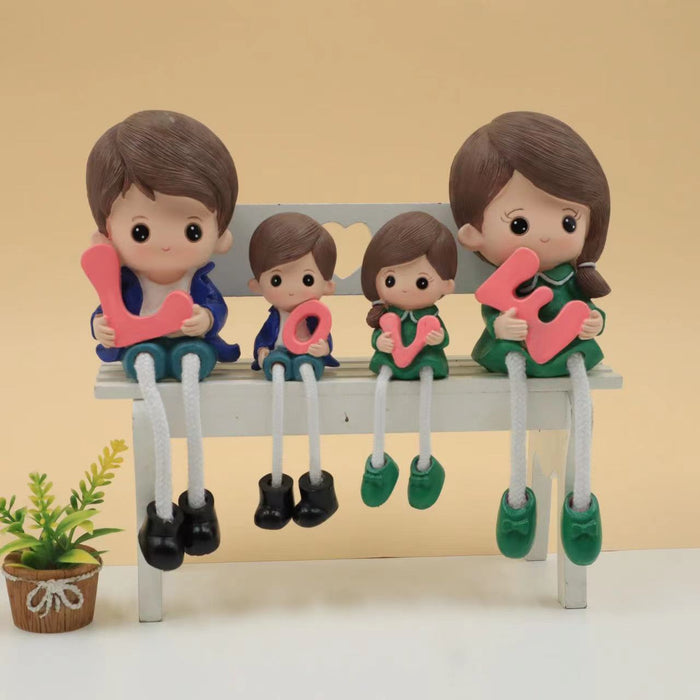 4 pcs Hanging Legs Showpiece Cute Boy and Girl, Toy Cute Couple Statue Figurines Decorative for Home Decor, Living Room, Table Decoration, Gift for Girlfriend, Boyfriend