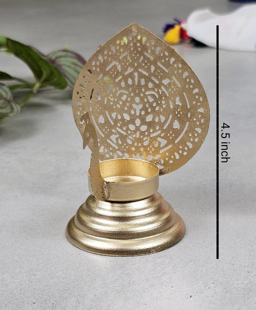 1 Pcs Decorative Peacock shape Gold Polish Decorative Urli Candle Holder for Home Decor,Mandir Decor,Diwali Decor, Floating Flowers,Candles Diya holder, Office,Table Decor, Entrance Decoration Item (Pack of 1) (Golden)