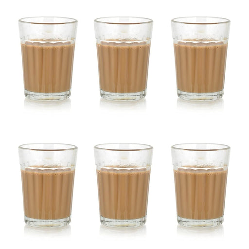 12 Pcs Tea Chai Milk Coffee Small Glass Cups Mug Best Items Home Crockery for Women, Men, Girls for Gifting in Valentine(Transparent, Pack of 6) (100 ml - Cup Set of 6)