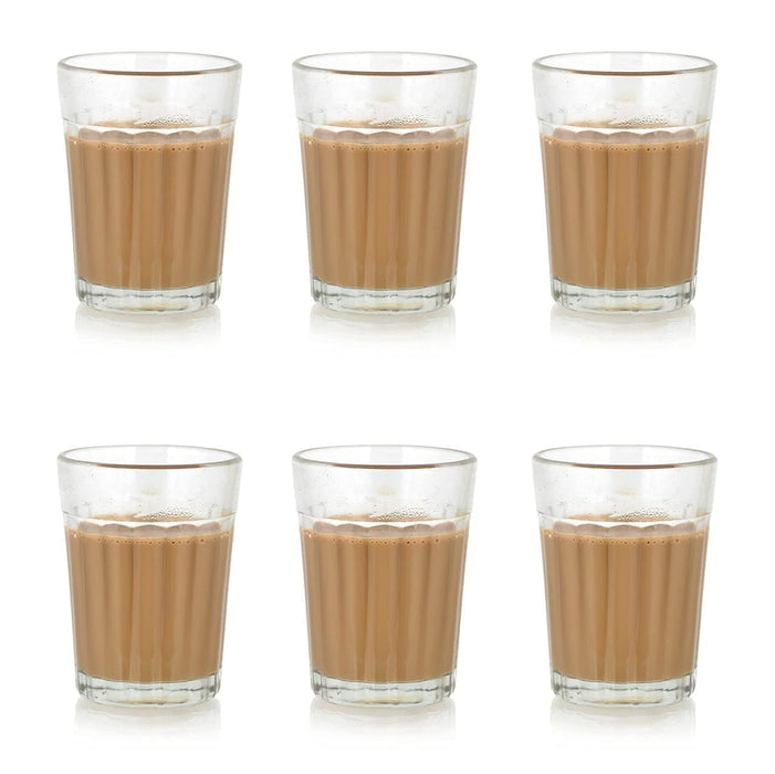 12 Pcs Tea Chai Milk Coffee Small Glass Cups Mug Best Items Home Crockery for Women, Men, Girls for Gifting in Valentine(Transparent, Pack of 6) (100 ml - Cup Set of 6)