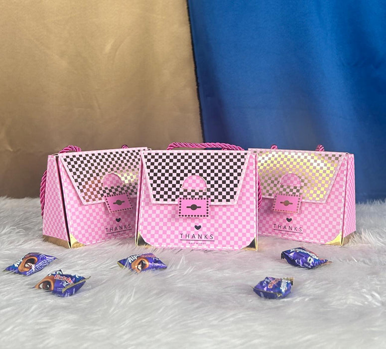 Purse shape Gift Boxes with handle Gift Paper Boxes, gift for Birthday Gifting, Gifts, Birthday, Wedding, Party, Season's Greetings(pink)