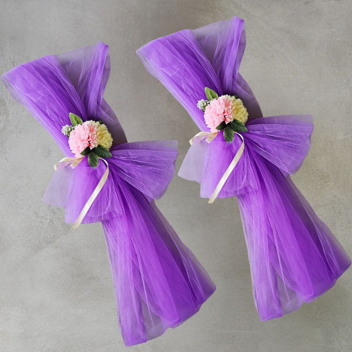 Ready-to-Use Adjustable Suitcase Net Band with Flower Bunch for Wedding Trousseau Packing, Trolly Bag Decoration, Crafting,Wrapping, Decoration, and DIY Projects