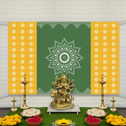 1 pcs Beautiful Backdrop Chadar for Religious Celebrations,Diwali Home Pooja – Perfect Décor (Design-9