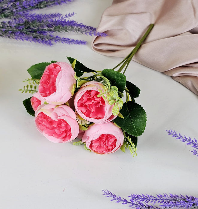 1 Pcs Artificial Bridal Piano Rose Peony Flower for Gifting,Flowers Sticks Bunch Decorative Items for Home, (without Vase Pot)(Pack of 1) (MATERIAL : Fabric)