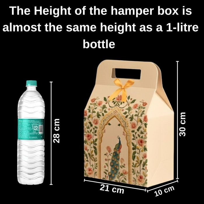 Shahi Dibba Foldable Peacock Hamper Boxes with Ribbon | Premium Gift Packaging for Weddings & Special Occasions