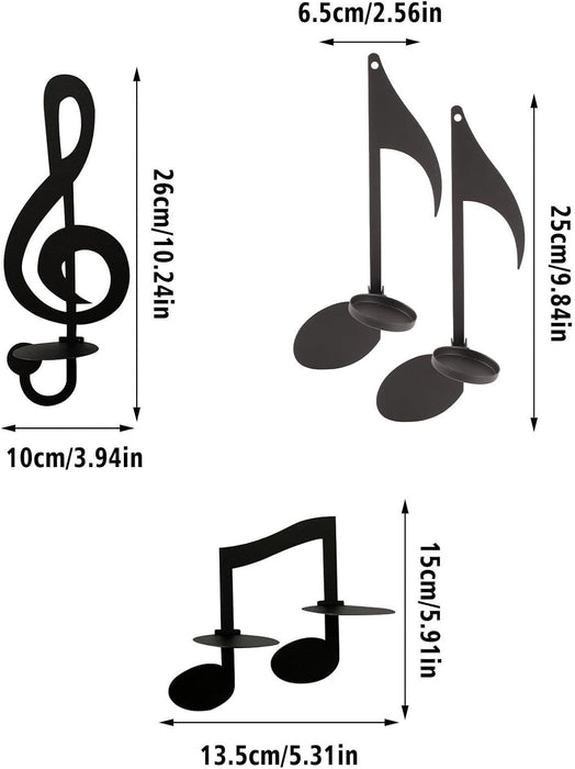 1 Set Metal Musical Note Candle Holder for Wall Decor | Iron Tealight Holder with Stand | Music Theme Home Decoration, Festive Decor, Diwali Decor, MArriage, Wedding