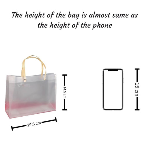 Small size (19.5 X 8.5 X 14.5 CM )Translucent Bags Goodie Bags With Handle Gift bag, hamper bag, Carry Bags, shopping gift bag, gift for Gifting, Presents, Return Gifts, Birthday, Party, Festivals