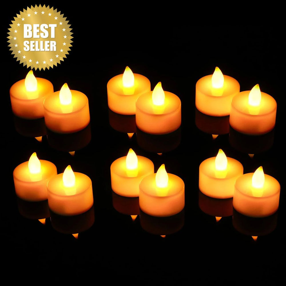 Acrylic Flameless And Smokeless Decorative Candles Led Tea Light Candle Perfect For Gifting (Yellow, 2 Cm)                                         *BEST SELLER*