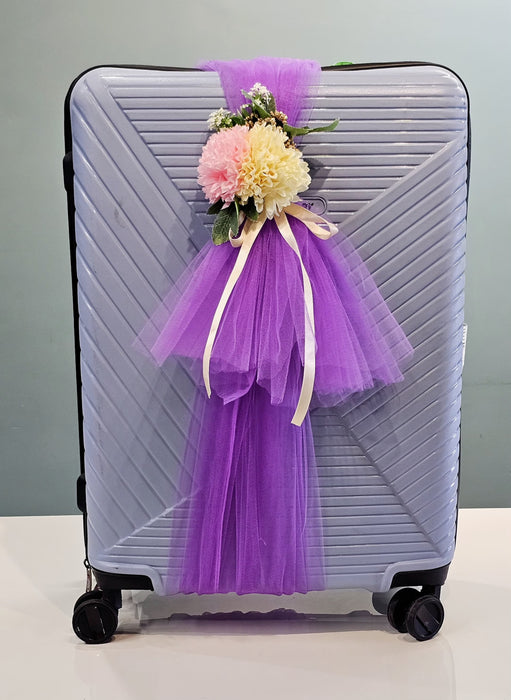 Ready-to-Use Adjustable Suitcase Net Band with Flower Bunch for Wedding Trousseau Packing, Trolly Bag Decoration, Crafting,Wrapping, Decoration, and DIY Projects