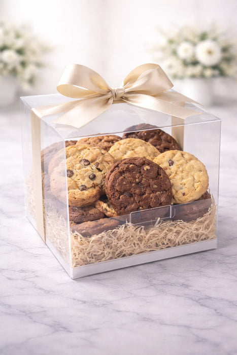 Transparent Cake Box with Handle | Foldable Clear Cake Packaging Box for Desserts, Hampers & Gifting