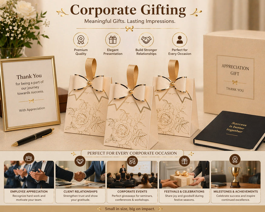 Luxury Floral Gift Box with Handle & Bow | Premium Wedding Return Gift Packaging Box (Maroon & White)