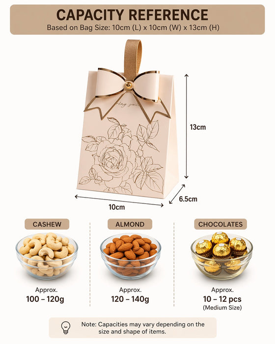 Luxury Floral Gift Box with Handle & Bow | Premium Wedding Return Gift Packaging Box (Maroon & White)